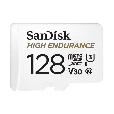 SanDisk High Endurance MicroSDxc Card - Sqqnr 128G - Uhs I - C10 - U3 - V30 - 100Mb/S R - 40Mb/S W - Sd Adaptor - 2Y