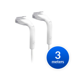 Ubiquiti UniFi Patch Cable 3m White - Both End Bendable to 90 Degree - RJ45 Ethernet Cable - Cat6 - Ultra-Thin 3mm Diameter U-Ca