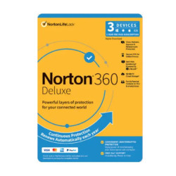 Norton 360 Deluxe 3 Devices 1Yr Retail Box VPN DarkWeb
