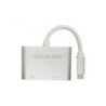 Axceltek AC-UCVH USB-C to VGA/HDMI 15cm aluminium adapter