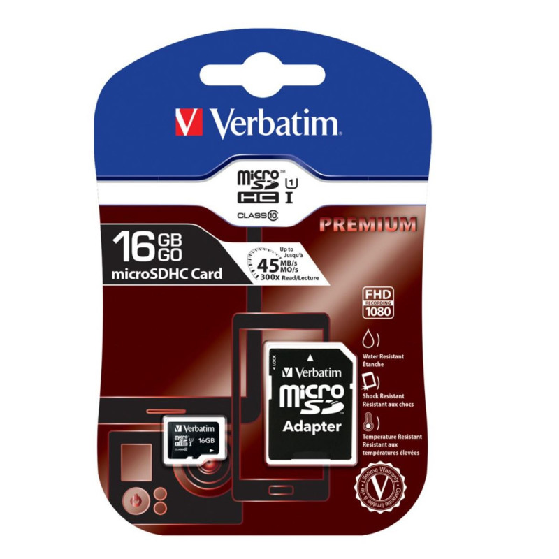 Verbatim Micro SDHC 16GB (Class 10) with
