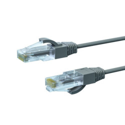 0.25m CAT6A THIN U/UTP LSZH 28 AWG RJ45 Network Cable | 50 Pack Grey