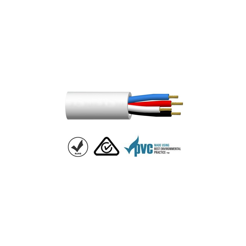 4 Core 14/0.20 Multi-Conductor PVC Security Cable | 300m White 