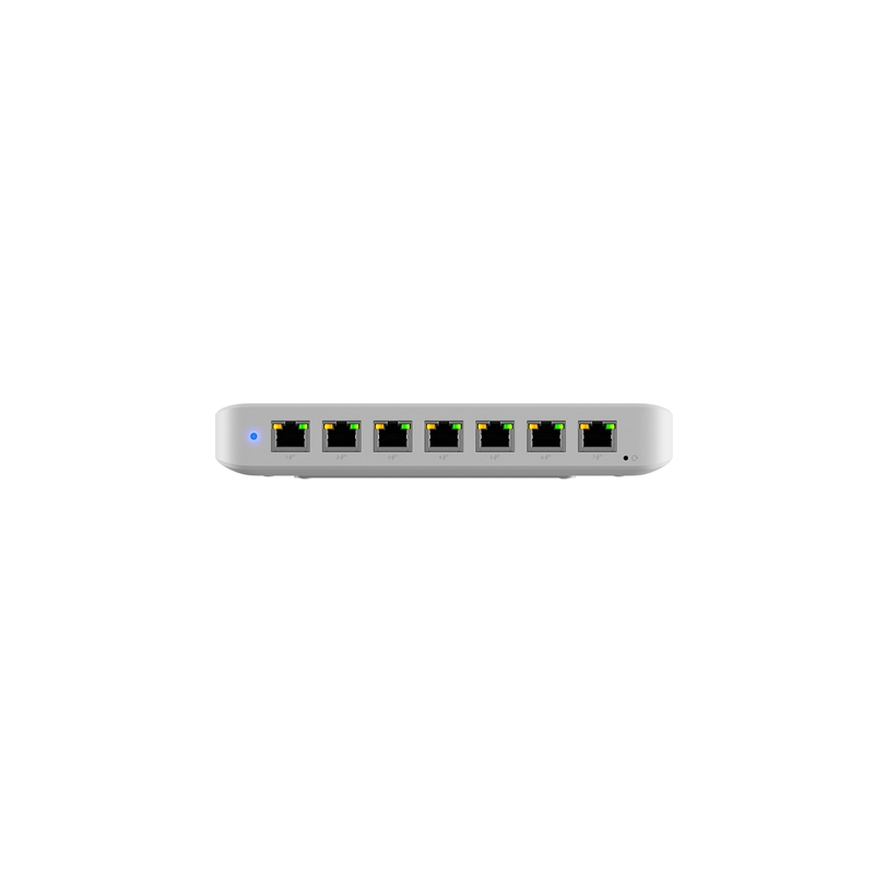 Ubiquiti | USW-Ultra-210W | 210W Compact 8 Port Layer 2 GbE PoE Switch Versatile Mounting, 7 GbE PoE+ Output, 1 GbE Port - PSU I
