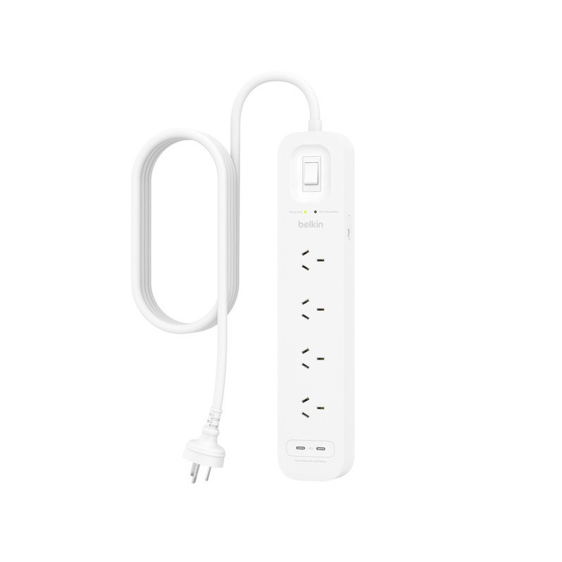 4-OUTLET SURGE PROTECTOR WITH DUAL USB-C