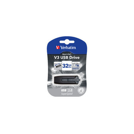 Verbatim 32GB V3 USB3.0 Grey Store'n'Go V3; Retractable USB Storage Drive Memory Stick