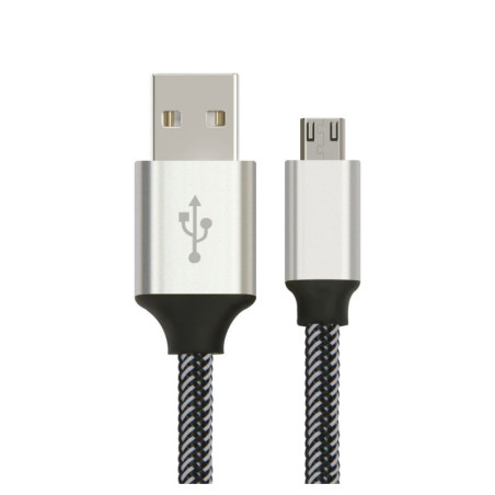 Astrotek 1m Micro USB Data Sync Charger Cable Cord Silver White Color for Samsung HTC Motorola Nokia Kndle Android Phone Tablet 