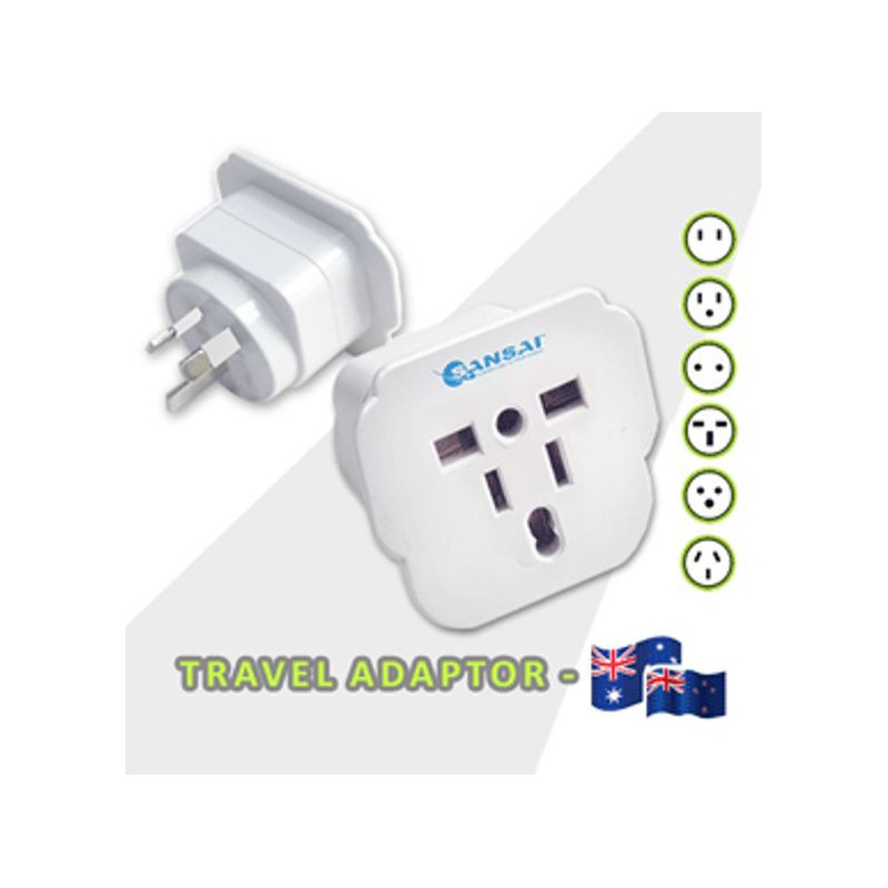 Sansai Travel Adaptor for 240V equipment from Britain, USA, Europe, Japan, China, HongKong, Singapore, Korea & Italy, to use in 