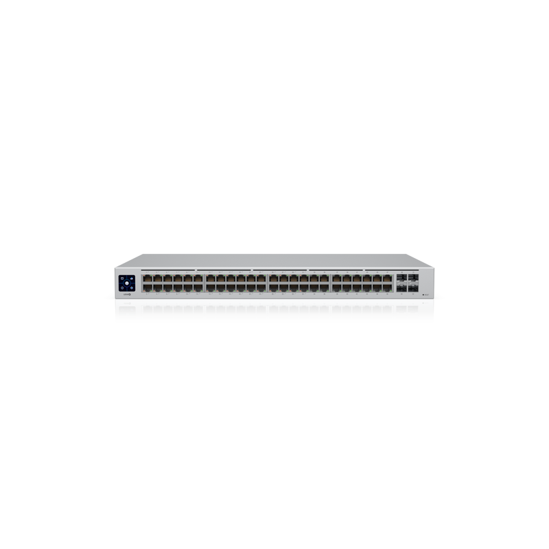 Ubiquiti UniFi 48-port Managed Gigabit Layer2 switch,  48x Gigabit Ethernet Ports w/ 32x 802.3at POE+, 4x SFP Port Touch Display