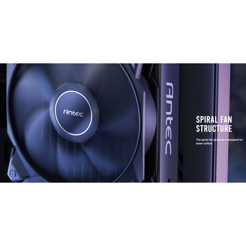 Antec Storm 120mm PWM FDB Fan, High Airflow 66.56 CFM, Air Pressure 2.7, Noise Level 25.8. Durable Woven Wire, PMW Daisy Chain d