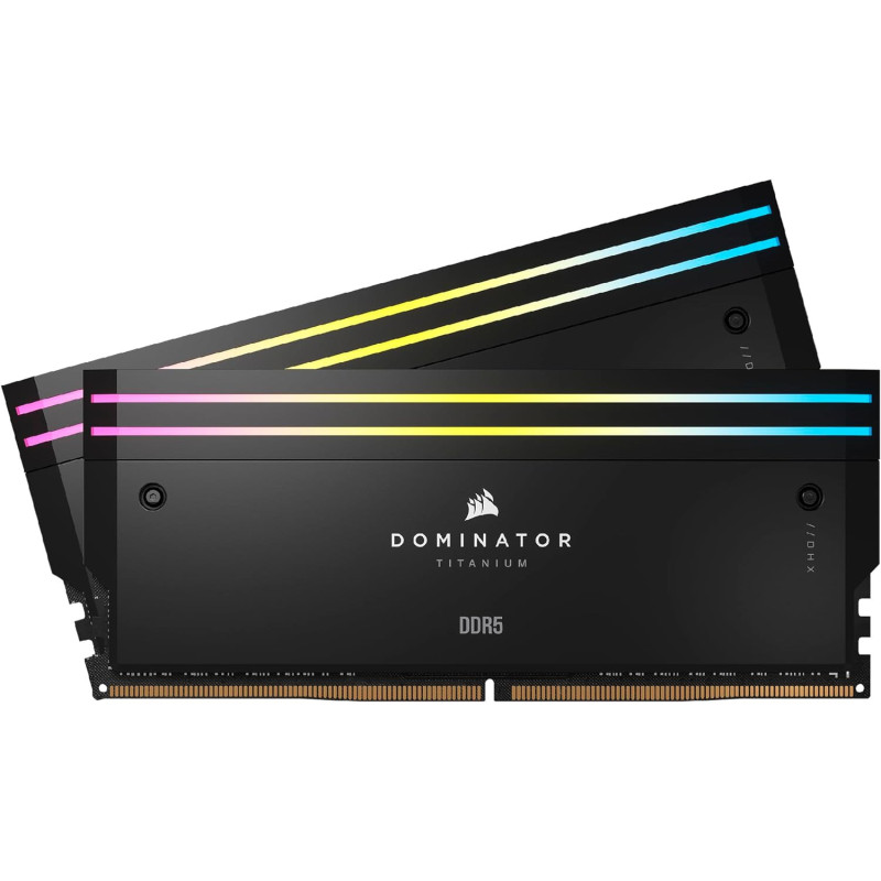 Corsair DOMINATORÂ® TITANIUM RGB 64GB (2x32GB) DDR5 DRAM 6600MT/s CL32 Intel XMP Memory Kit â Black