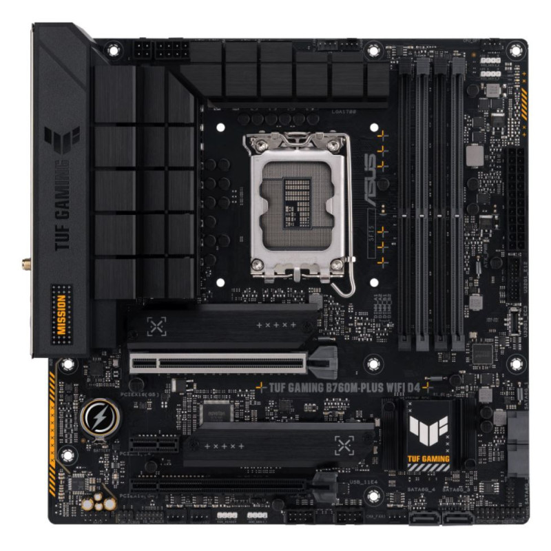 ASUS B760M TUF GAMING B760M-PLUS WIFI II Intel LGA1700 mATX Motherboard 192GB, 4xDDR5, 1 x PCIe 5.0 x16 slot, 3 x M.2 slots,4 x 