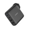 OtterBox 100W Four Port USB-C (Type I) PD Fast GaN Wall Charger - Black (78-81355), Dual USB-C (100W+18W), Dual USB-A (18W), 2 Y