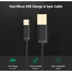 2M USB 2.0 AM to Right Angle Micro BM Cable