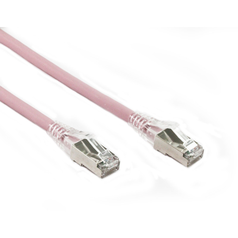 0.3M Slim CAT6 UTP Patch Cable LSZH in Salmon Pink