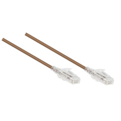 0.5M Slim CAT6 UTP Patch Cable LSZH in Brown