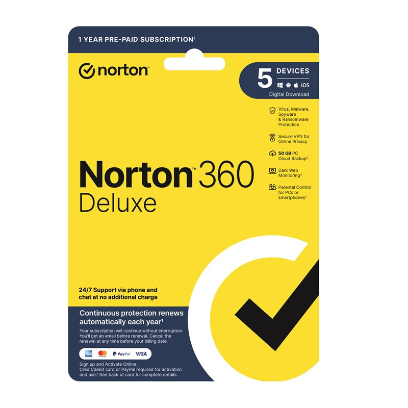 Norton 360 Deluxe Dark Web Monitoring 5 Devices 1Y Email Key
