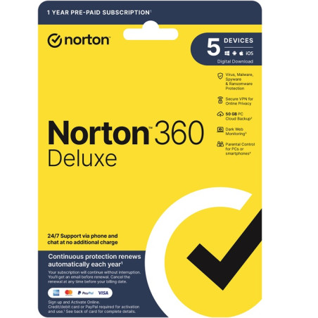 Norton 360 Deluxe Dark Web Monitoring 5 Devices 1Y Email Key