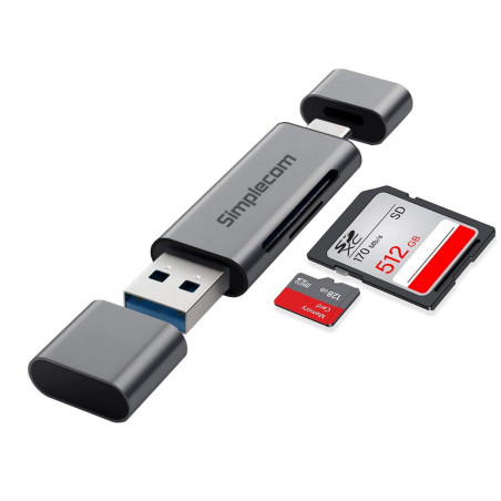 Simplecom CR402 USB-C & USB-A SD/MicroSD Card Reader 
