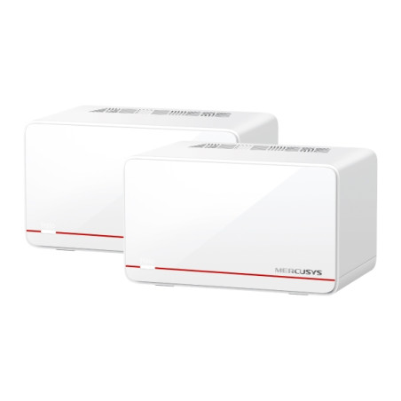 Mercusys Halo H37BE(2-pack) BE6500 Whole Home Mesh Wi-Fi 7 System,  688 Mbps at 2.4 GHz, 5760 Mbps at 5 GHz,, MLO, 4096-QAM, OFD