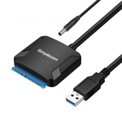 USB 3.0 to SATA Adapter Cable Converter with Power Supply for 2.5" & 3.5" HDD SSD