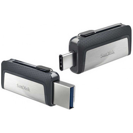 SanDisk 32GB Ultra Dual Drive Go 2-in-1 USB-C & USB-A Flash Drive Memory Stick 150MB/s USB3.1 Type-C Swivel for Android Smartpho