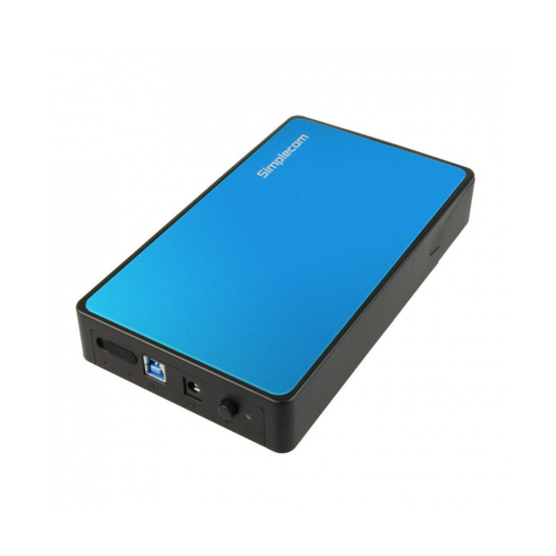 Simplecom SE325 Tool Free 3.5in SATA HDD to USB 3.0 Hard Drive Enclosure - Blue Enclosure