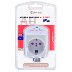 Sansai Universal Travel Adaptor 10A 240V 2400W 50Hz compatible for UK/USA/China/Japan/Italy and more other countries travel in A