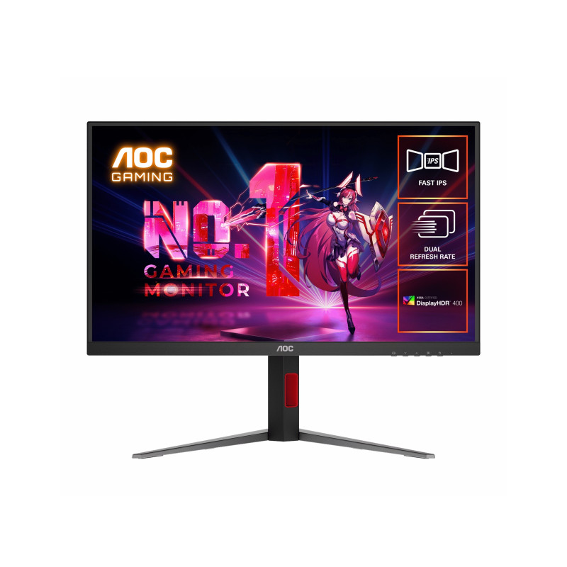 AOC 27' Fast IPS U27G4: 3840Ã2160@160Hz, 1920 Ã 1080 @ 320Hz, 0.5ms MPRT, HDR, sRGB 127%, DCI-P3 99%, HDMI 2.1, DP 1.4, ergono