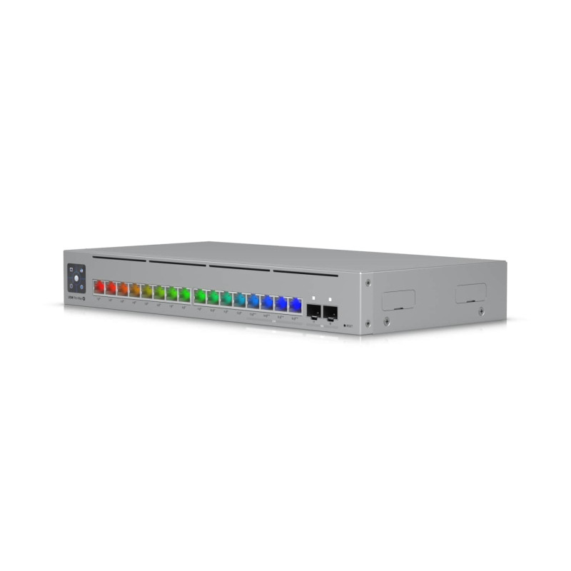 Ubiquiti UniFi Network,Pro Max 16 PoE Switch,16-port, Layer 3 Etherlighting, 2.5 GbE, PoE++ Output, Versatile Mounting Option,18