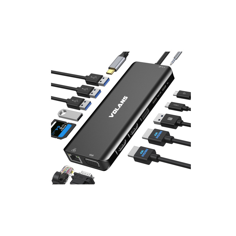 VOL DOC USB-C-ALUM-VL-UCTDMH-S