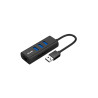 Volans 3-Port USB 3.0 Hub + RJ45 Gigabit Ethernet Adapter