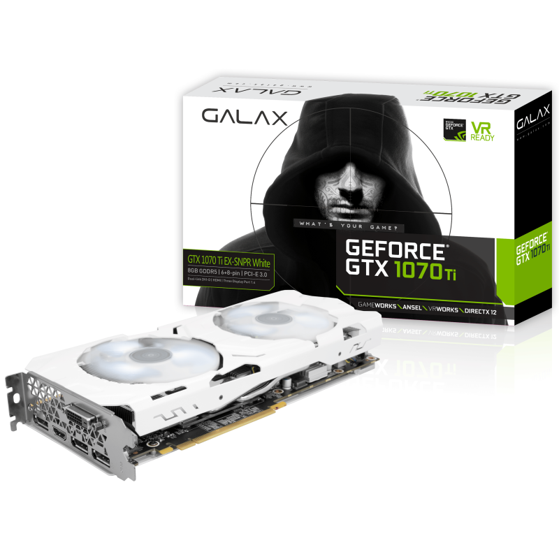 GALAX GeForce GTX 1070Ti EX-SNPR White Graphics Card
