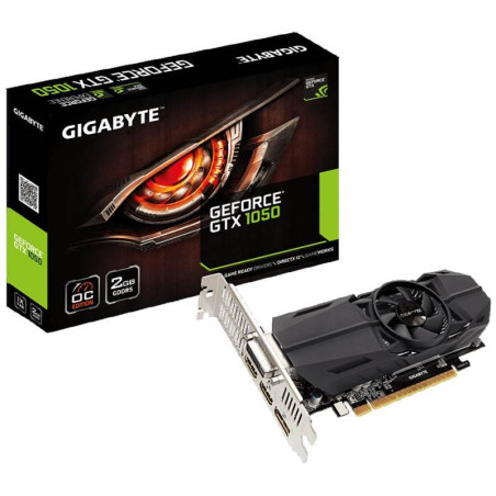 Gigabyte nVidia GeForce GTX1050 OC Low Profile 2GB Graphics Card (GV-N1050OC-2GL)
