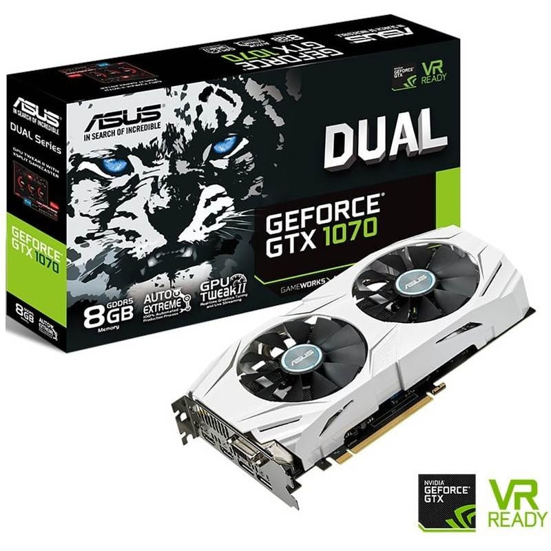 ASUS GeForce GTX 1070 DUAL 8GB, DVI/2HDM/2DP Graphics Card