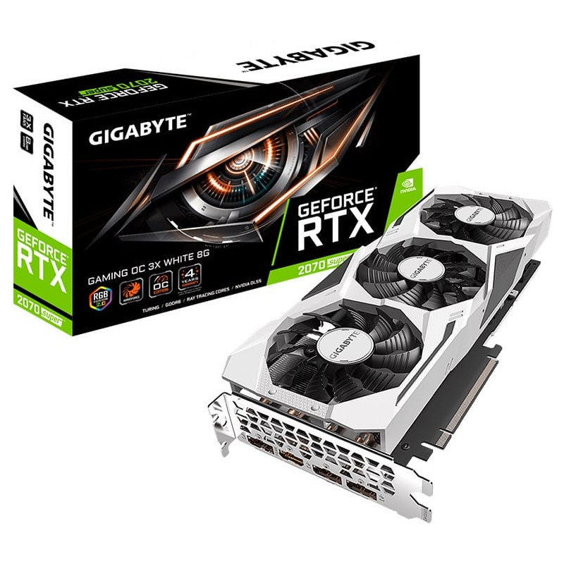 Gigabyte GeForce RTX 2070 Super OC 3X 8G Gaming Graphics - White