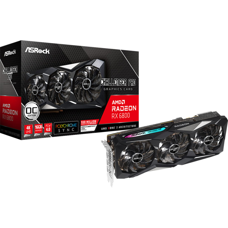 AsRock Challenger Pro Radeon RX 6800 16G OC Graphics Card