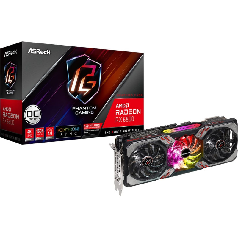 AsRock RX 6800 Phantom Gaming D Radeon 16G OC Graphics Card