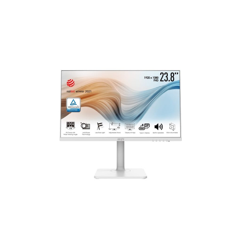 MSI Modern MD241PW 23.8" Full HD IPS 75Hz USB-C Monitor - White