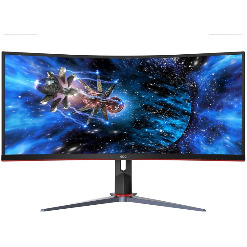 (Manufacturer Refurbished) AOC CU34G2X 34" 3K Curved 144Hz 1ms Adaptive-Sync 1500R Height Adjustable Monitor