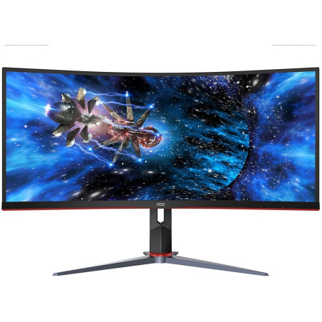 (Manufacturer Refurbished) AOC CU34G2X 34" 3K Curved 144Hz 1ms Adaptive-Sync 1500R Height Adjustable Monitor