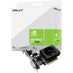 PNY VCGGT7302XPB GeForce GT 730 2GB Single Fan Low Profile Graphics Card