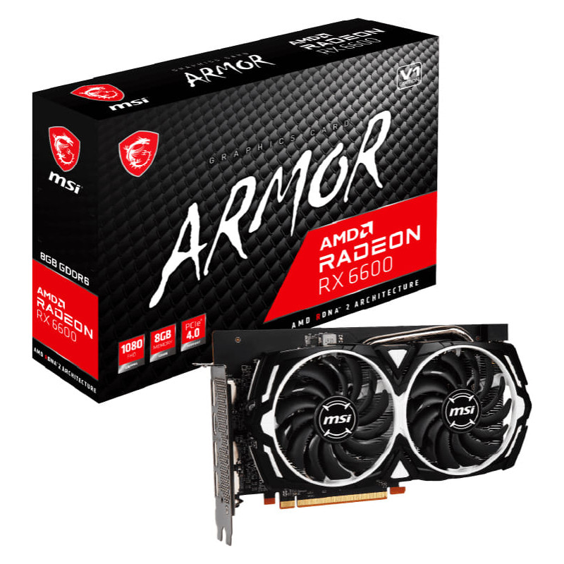 MSI ARMOR Radeon RX 6600 8G Graphics Card