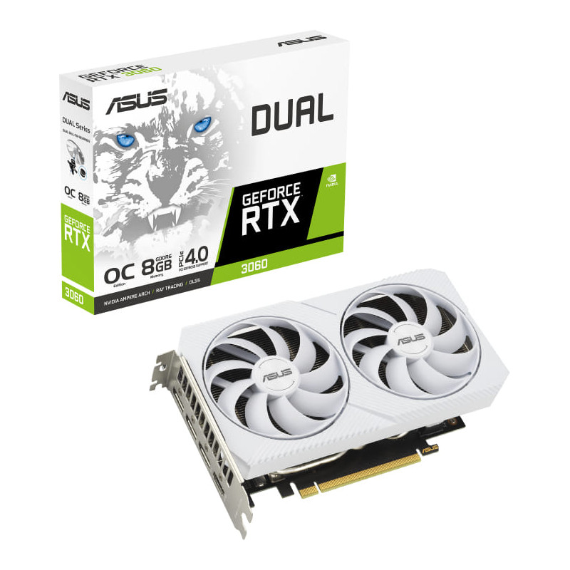 Asus Dual RTX 3060 O8G 8GB Graphics Card - White