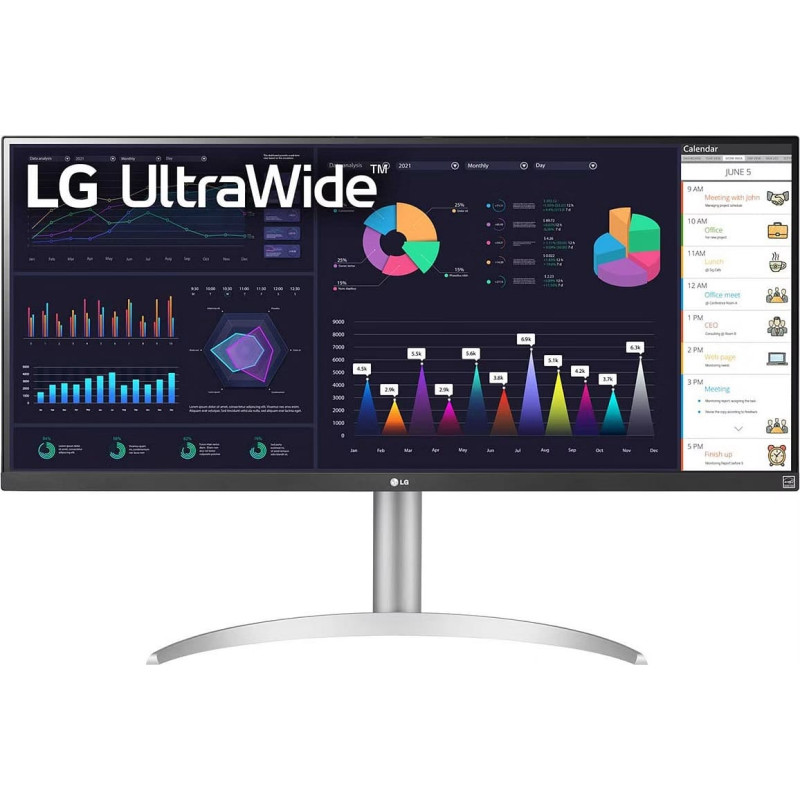 (Carton Damaged) LG 34WQ650 34" UltraWide FHD IPS 100Hz FreeSync HDR400 USB-C Height Adjustable Monitor