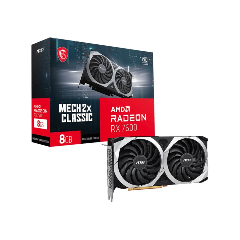 MSI Radeon RX 7600 Mech 2X Classic 8G OC Graphics Card