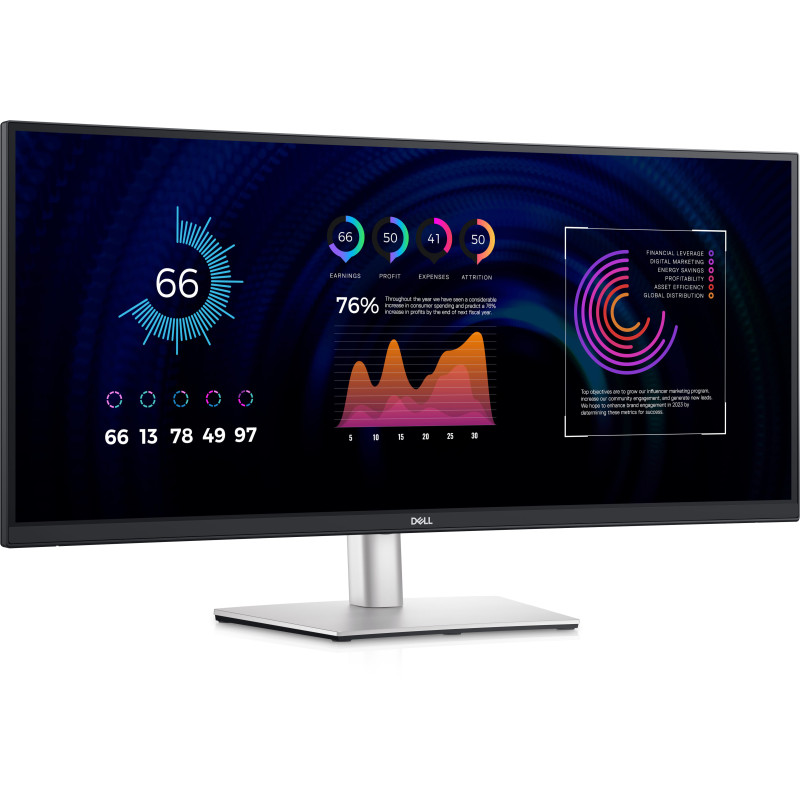 Dell P3424WE 34" WQHD IPS USB-C Height Adjustable Curved Monitor