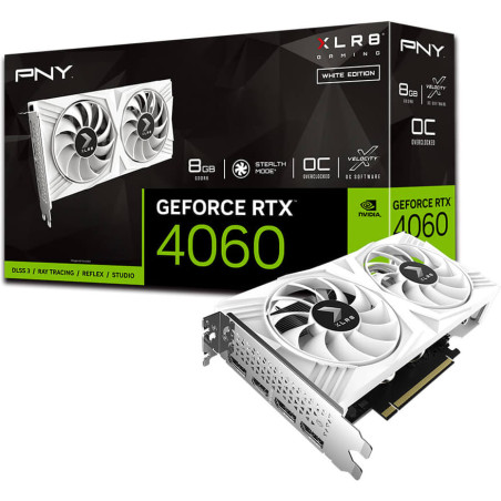 PNY GeForce RTX 4060 8GB OC XLR8 VERTO DF White Edition Graphic Card