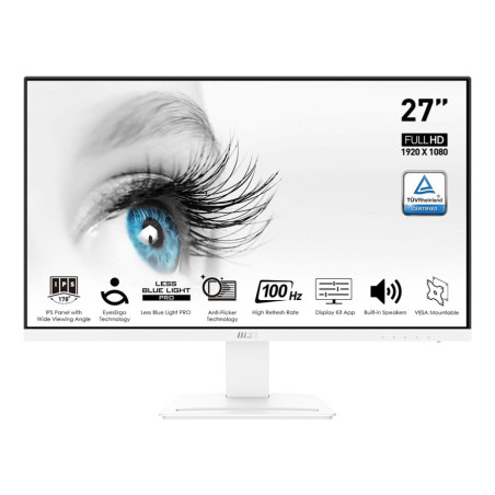 MSI Pro MP273AW 27" FHD IPS 1ms 100Hz Business Monitor - White