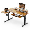 Eureka 60" L Shaped Left Side Electric Desk - Rustic Brown